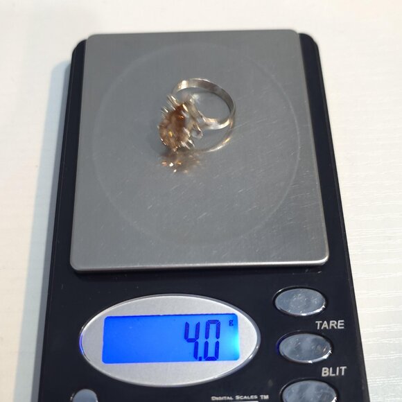 Size 6.5 Sterling Silver Unique Setting Cubic Zirconia Gem Ring A1004 - Picture 9 of 9